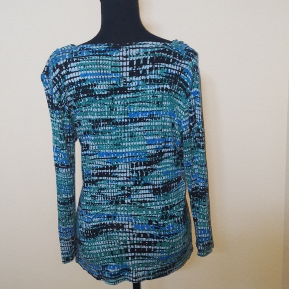 ❤Multi-Color Cable & Gauge 3/4 Sleeve Top❤ - Picture 5 of 6